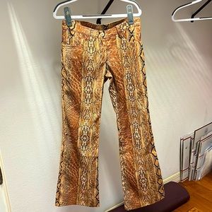 Faux Snake skin designer pants made in Italy